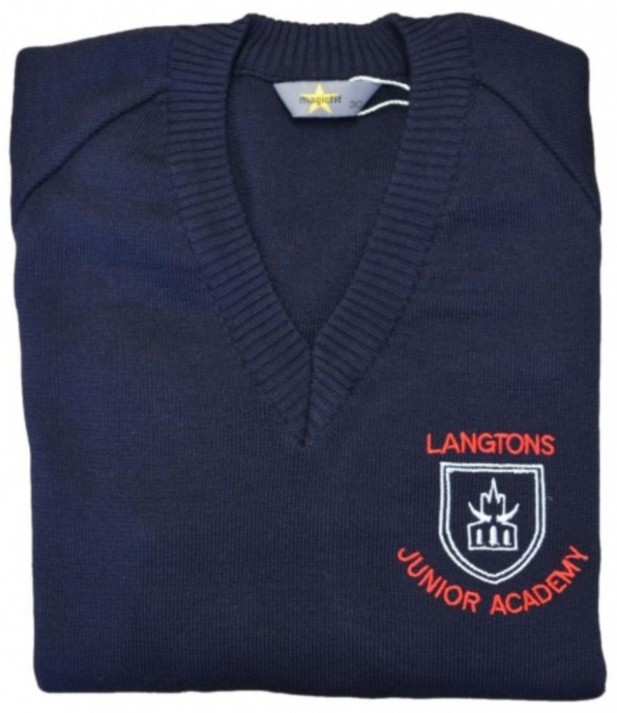 LANGTONS JUNIOR V NECK JUMPER, Langtons Junior