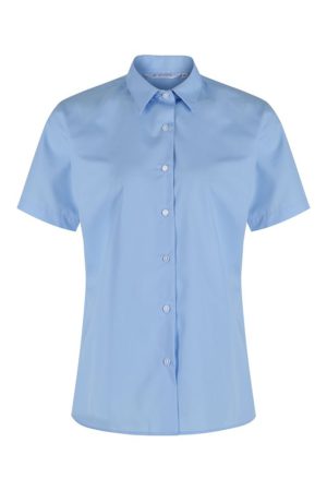 GIRLS BLOUSE - SKY SS (2), Girls Blouse, Langtons Junior