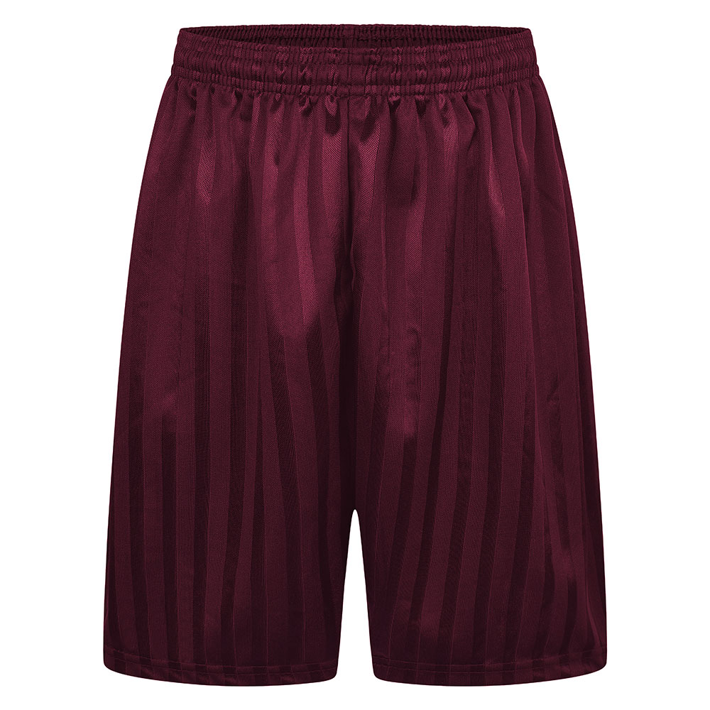 Junior Shadow Stripe Shorts - Maroon, PE Shorts