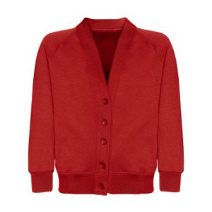 SWEAT CARDIGAN - RED, Jumpers & Cardigans