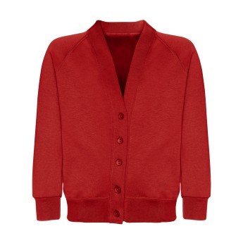 SWEAT CARDIGAN - RED, Jumpers & Cardigans