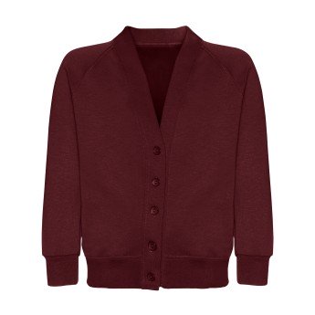 SWEAT CARDIGAN - MAROON, Jumpers & Cardigans
