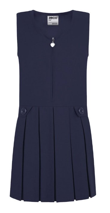 ZIP FRONT PINAFORE - NAVY. NOT FOR HARE PARK, St Edward's Primary, Upminster Infant, Upminster Junior, Skirts & Pinafores