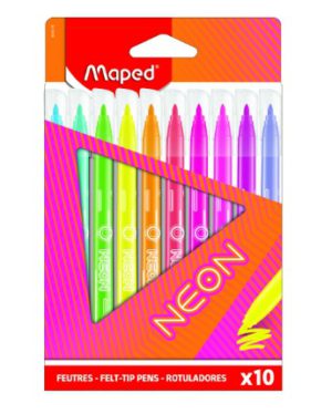 MAPED NEON FELT TIP PENS X 10, Colouring